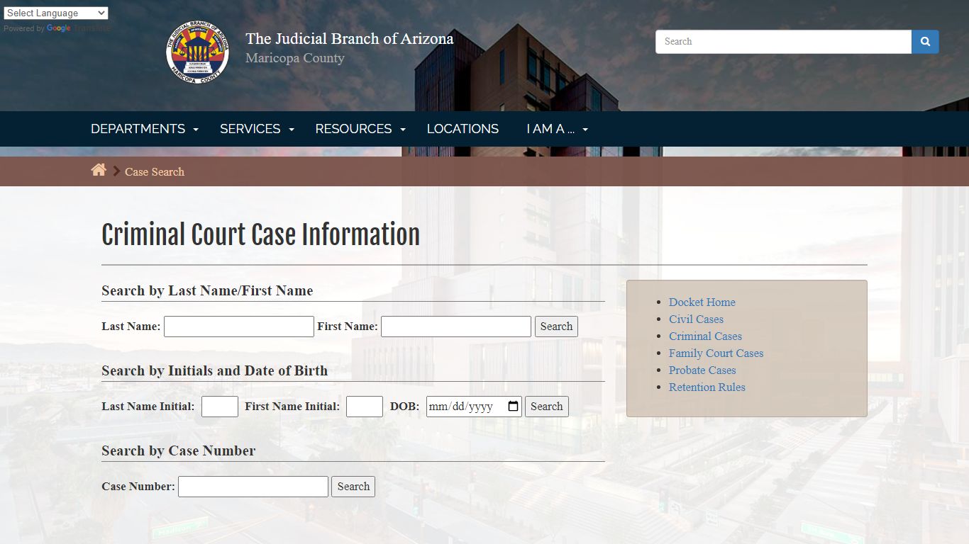 Docket: Criminal Court Case Information - mcdot.maricopa.gov